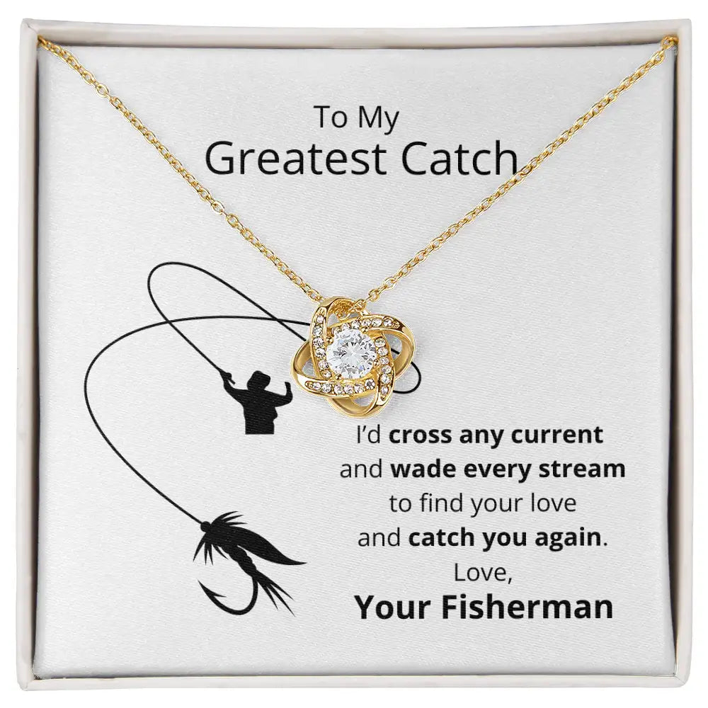 Greatest Catch Love Knot Necklace- Fly Fishing