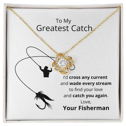 Greatest Catch Love Knot Necklace- Fly Fishing