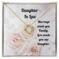 Daughter In Law Love Knot Necklace -Love made you our Daughter