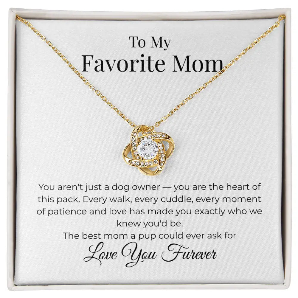 Favorite Mom Love knot Heart of the Pack Necklace