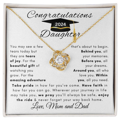 Daughter Graduation Love Knot- Mom and Dad