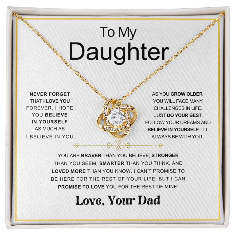 Daughter- Braver Love Knot Necklace DAD