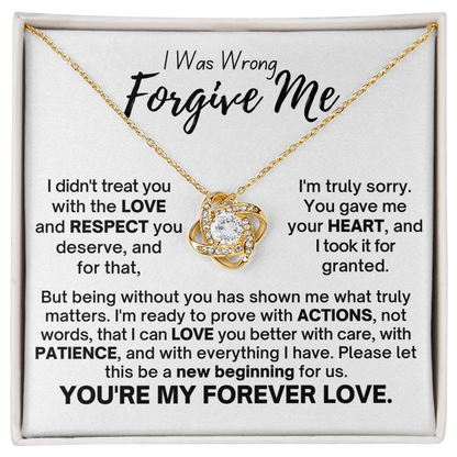 Forgive Me Love Knot Necklace