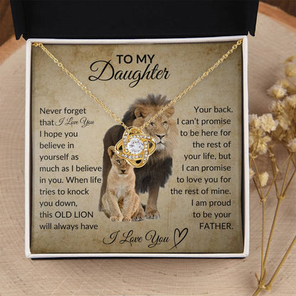 To My Daughter | Old Lion | Love knot necklace