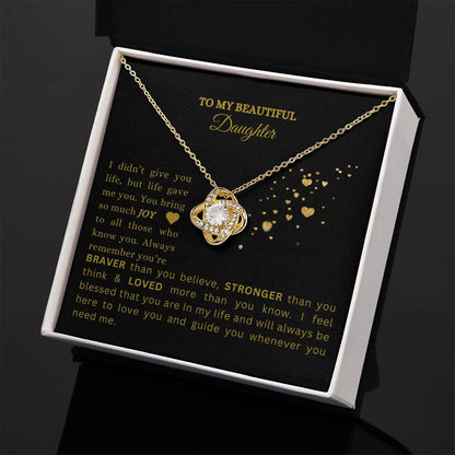 TO MY BEAUTIFUL | Love Knot Necklace | Personalized Gold Card