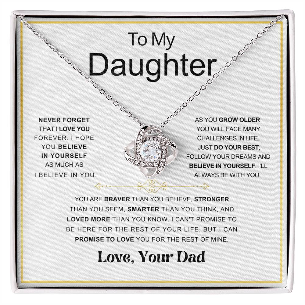 Daughter- Braver Love Knot Necklace DAD