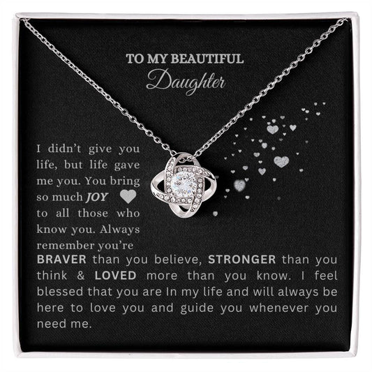 TO MY BEAUTIFUL | Love Knot Necklace | Personalized Silver Card