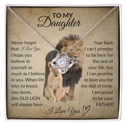 To My Daughter | Old Lion | Love knot necklace