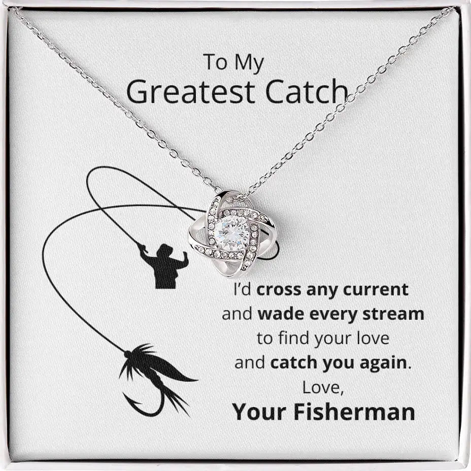 Greatest Catch Love Knot Necklace- Fly Fishing