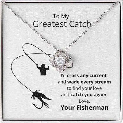 Greatest Catch Love Knot Necklace- Fly Fishing