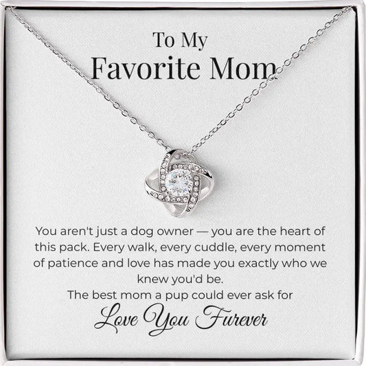 Favorite Mom Love knot Heart of the Pack Necklace