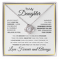 Daughter I Believe In You Love knot Necklace