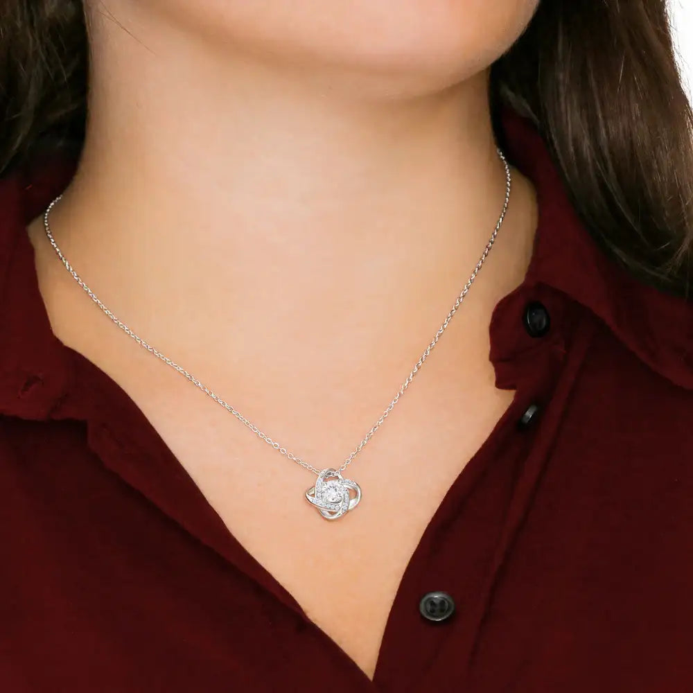 Dear Mom Love Knot Necklace Best Spot on the Couch