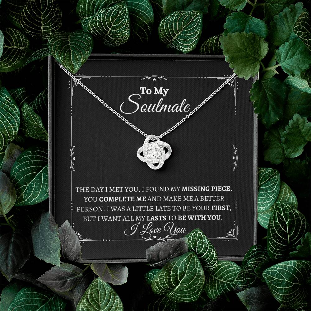 TO MY SOULMATE | Love Knot Necklace | Yellow and White Gold