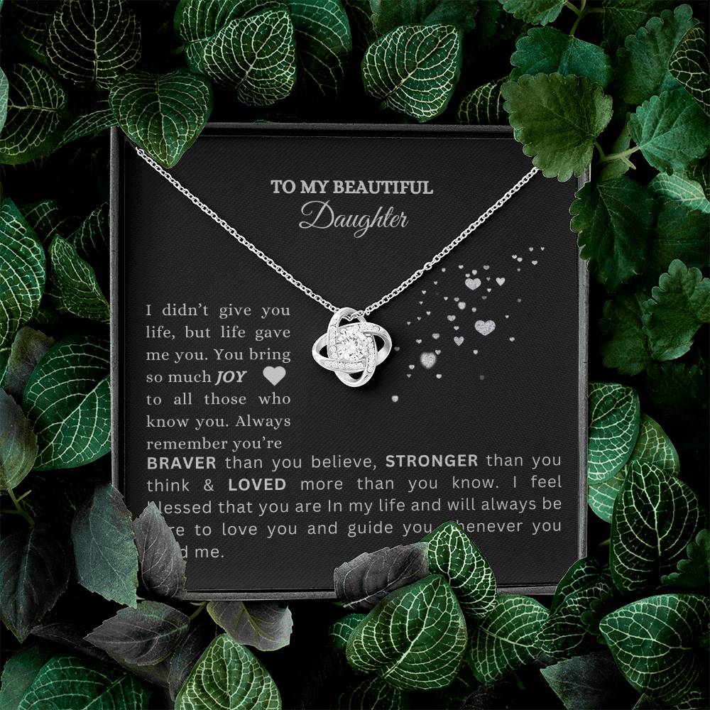 TO MY BEAUTIFUL | Love Knot Necklace | Personalized Silver Card