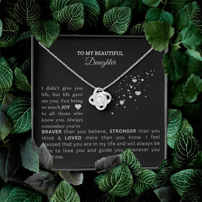 TO MY BEAUTIFUL | Love Knot Necklace | Personalized Silver Card