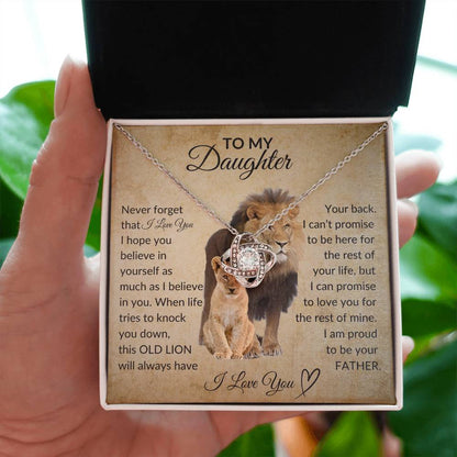 To My Daughter | Old Lion | Love knot necklace