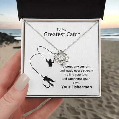 Greatest Catch Love Knot Necklace- Fly Fishing