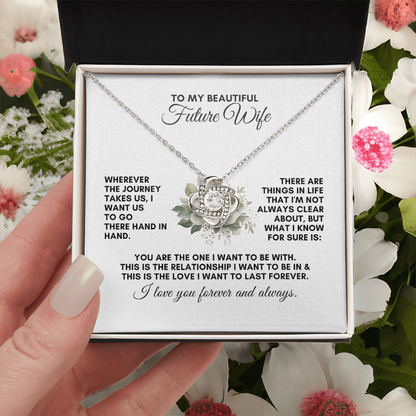 Future Wife Gift: Sentimental Love Knot Journey Necklace for Fiancée
