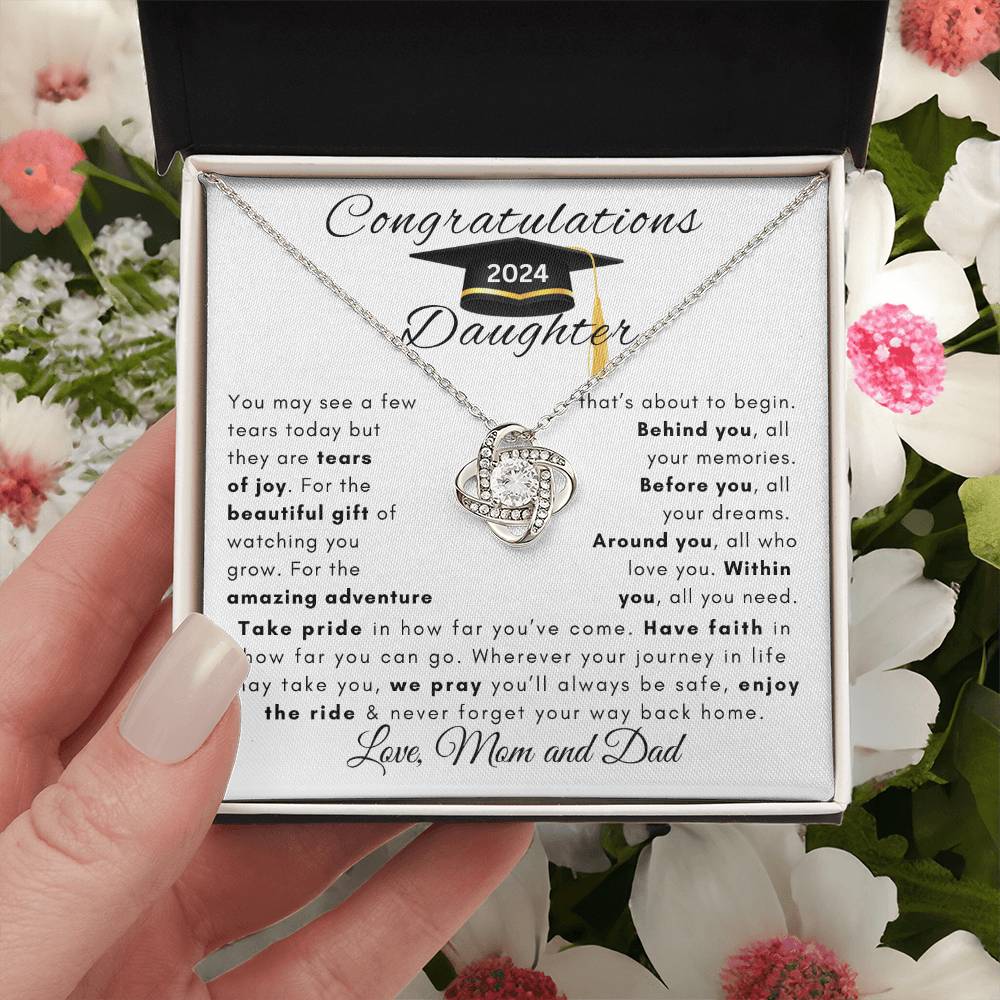 Daughter Graduation Love Knot- Mom and Dad