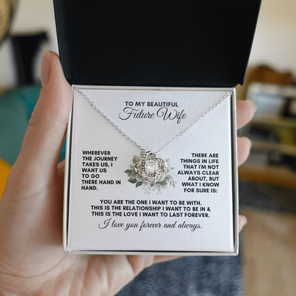 Future Wife Gift: Sentimental Love Knot Journey Necklace for Fiancée