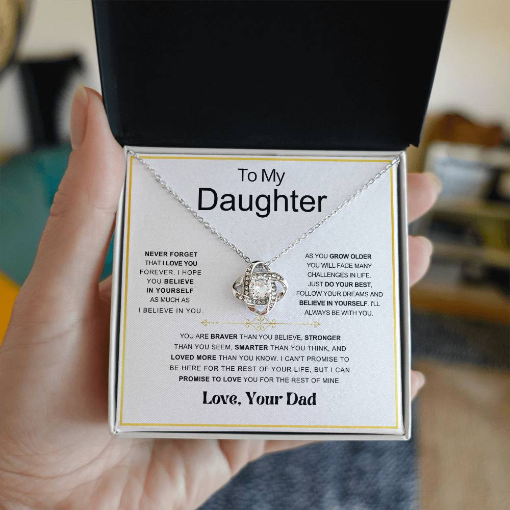 Daughter- Braver Love Knot Necklace DAD