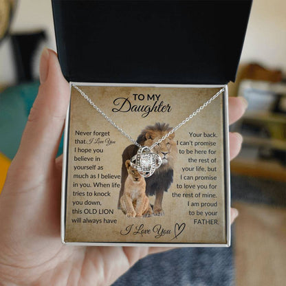To My Daughter | Old Lion | Love knot necklace