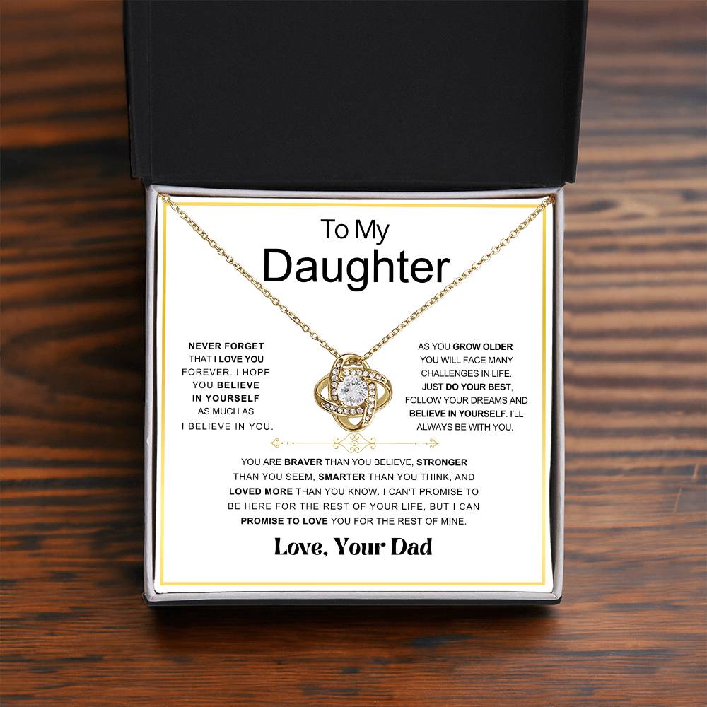 Daughter- Braver Love Knot Necklace DAD