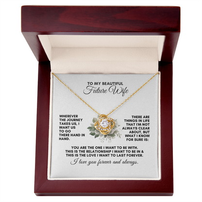 Future Wife Gift: Sentimental Love Knot Journey Necklace for Fiancée