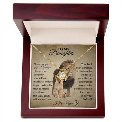 To My Daughter | Old Lion | Love knot necklace