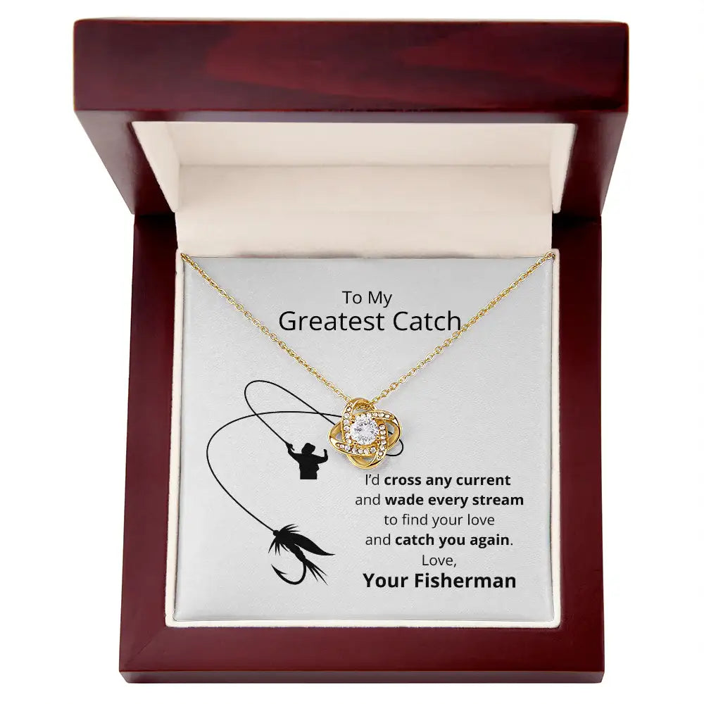 Greatest Catch Love Knot Necklace- Fly Fishing