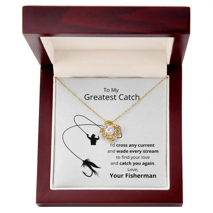 Greatest Catch Love Knot Necklace- Fly Fishing
