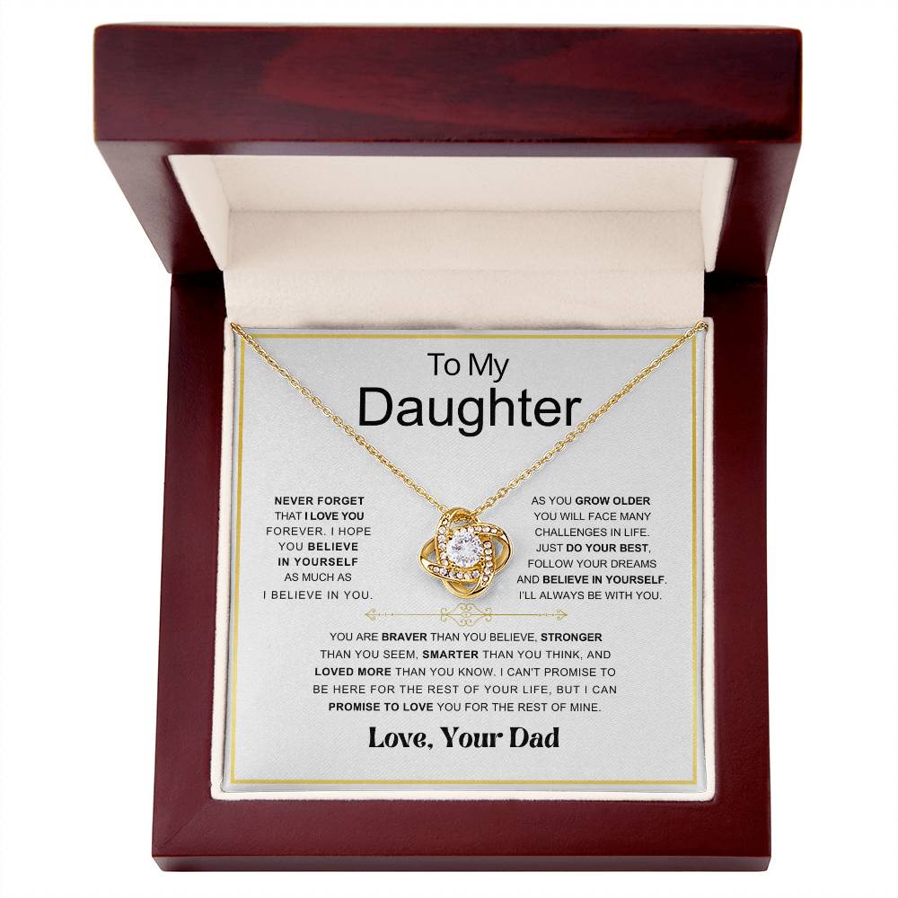 Daughter- Braver Love Knot Necklace DAD