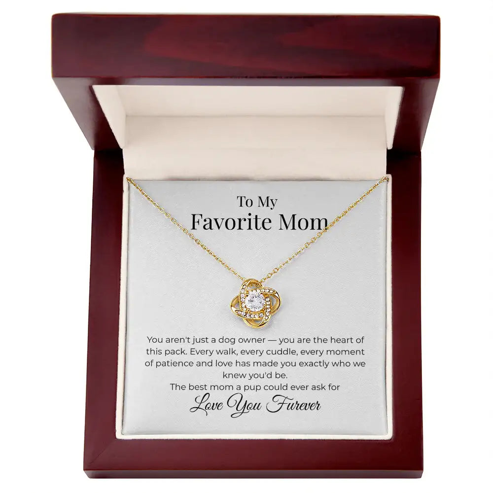 Favorite Mom Love knot Heart of the Pack Necklace