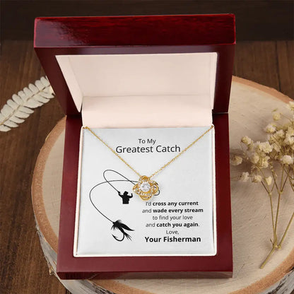 Greatest Catch Love Knot Necklace- Fly Fishing