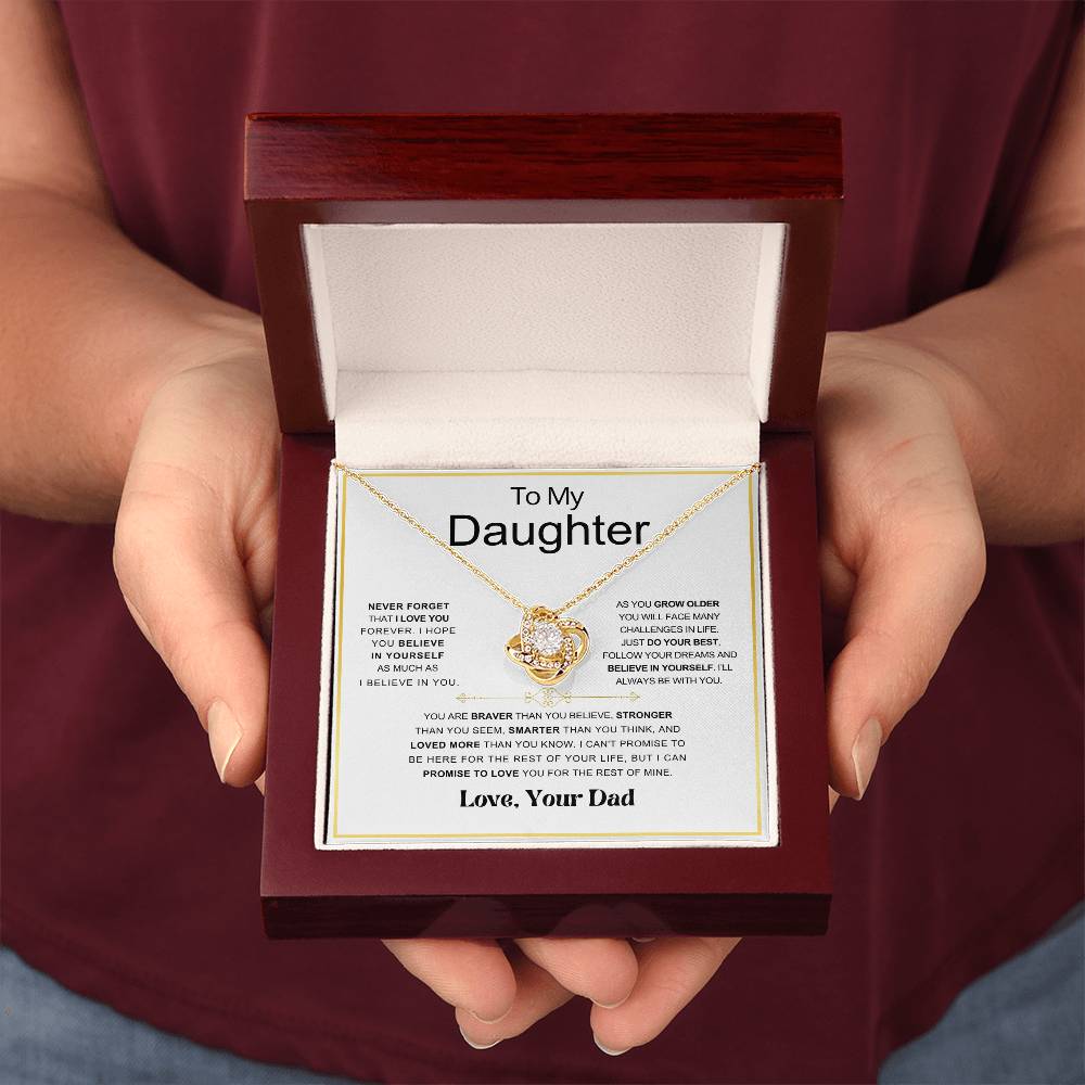 Daughter- Braver Love Knot Necklace DAD