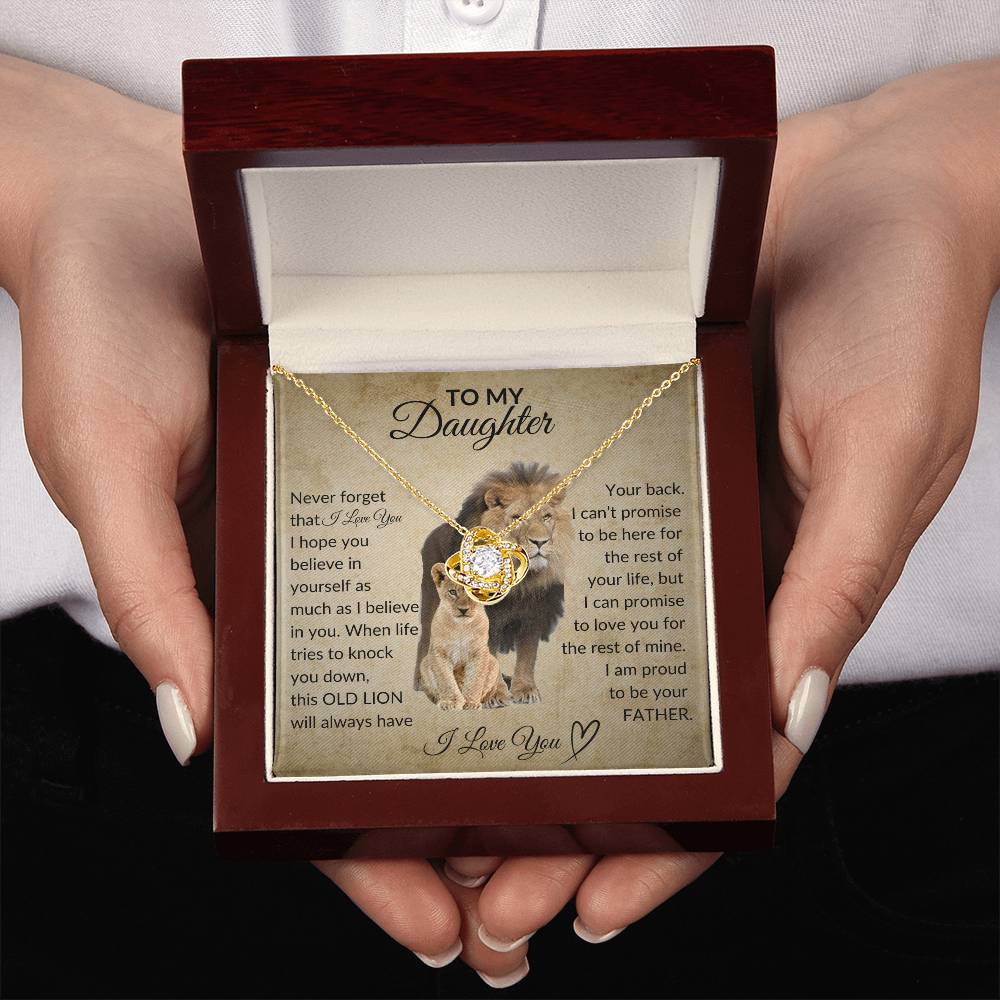 To My Daughter | Old Lion | Love knot necklace