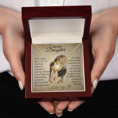 To My Daughter | Old Lion | Love knot necklace