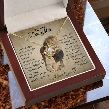To My Daughter | Old Lion | Love knot necklace