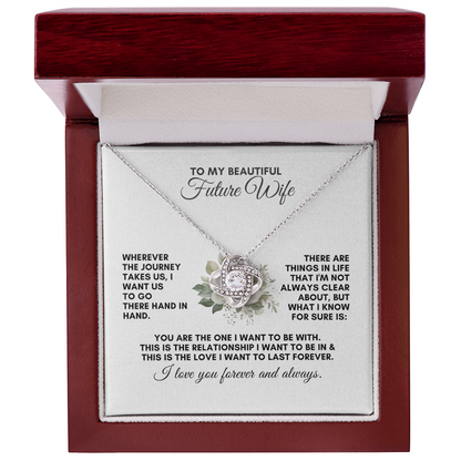 Future Wife Gift: Sentimental Love Knot Journey Necklace for Fiancée