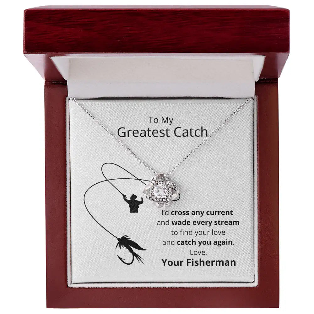 Greatest Catch Love Knot Necklace- Fly Fishing