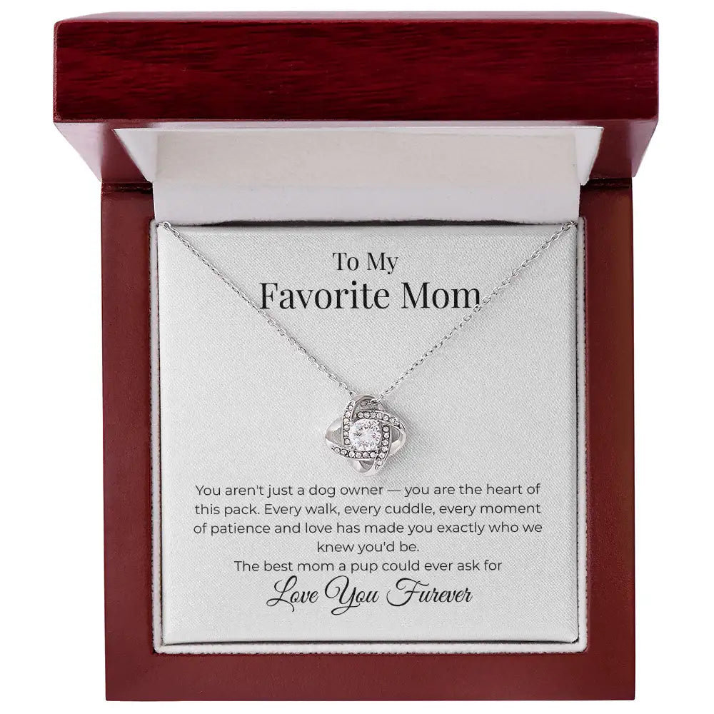 Favorite Mom Love knot Heart of the Pack Necklace