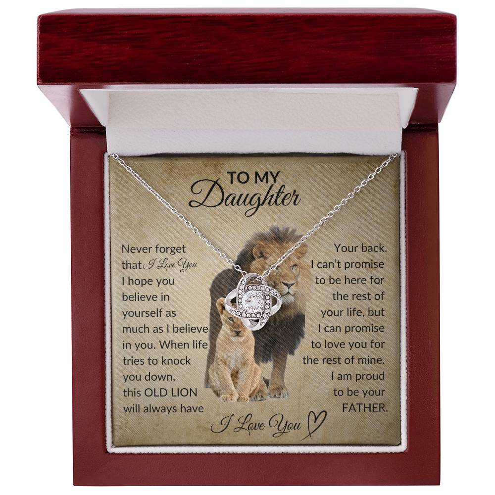 To My Daughter | Old Lion | Love knot necklace
