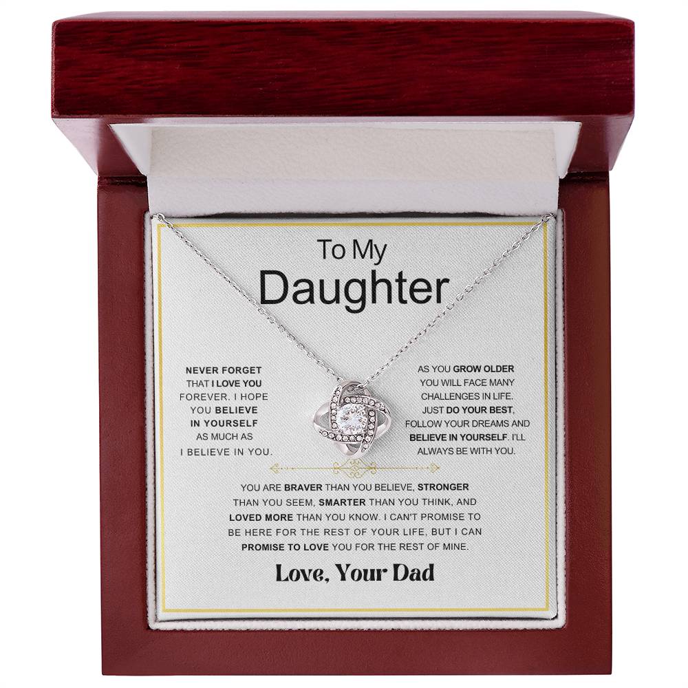 Daughter- Braver Love Knot Necklace DAD