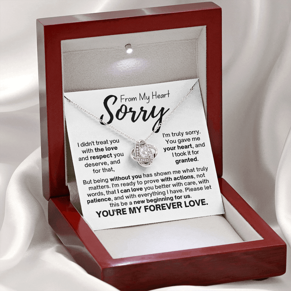 Sorry From My Heart Love Knot Necklace