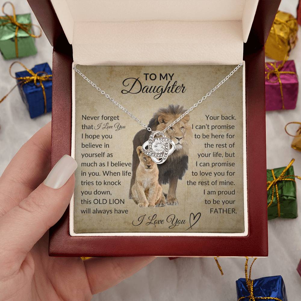 To My Daughter | Old Lion | Love knot necklace