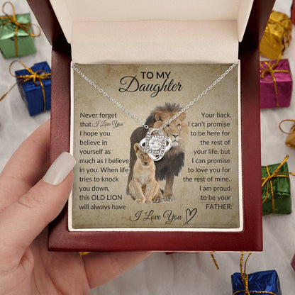 To My Daughter | Old Lion | Love knot necklace