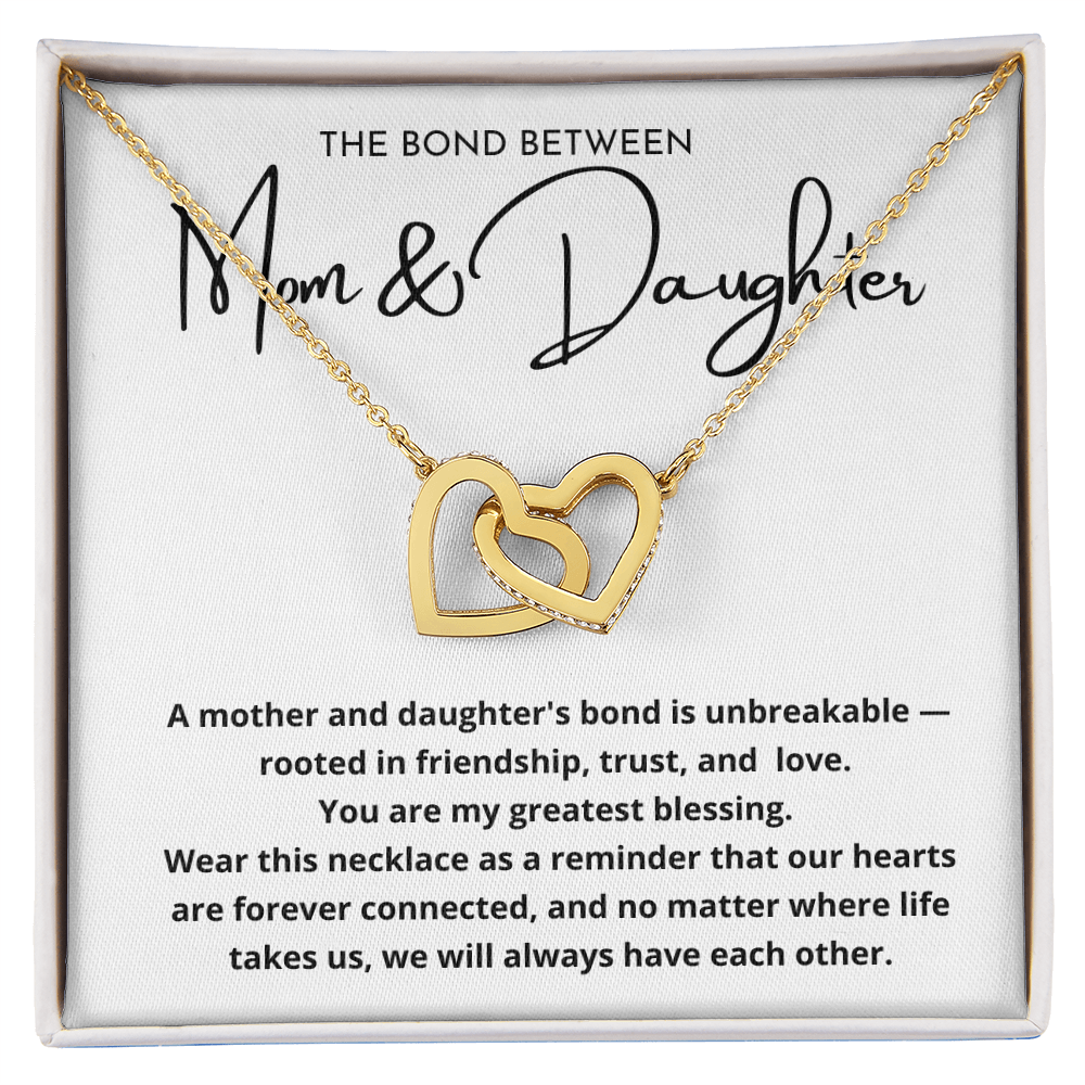 Mom And Daughter Bond Between Us Double Heart Necklace