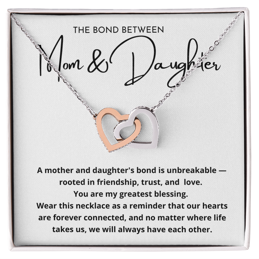 Mom And Daughter Bond Between Us Double Heart Necklace