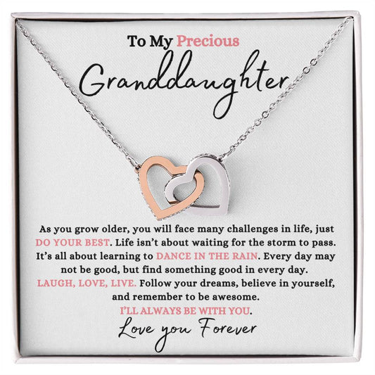 Granddaughter Rain | Double Heart Necklace